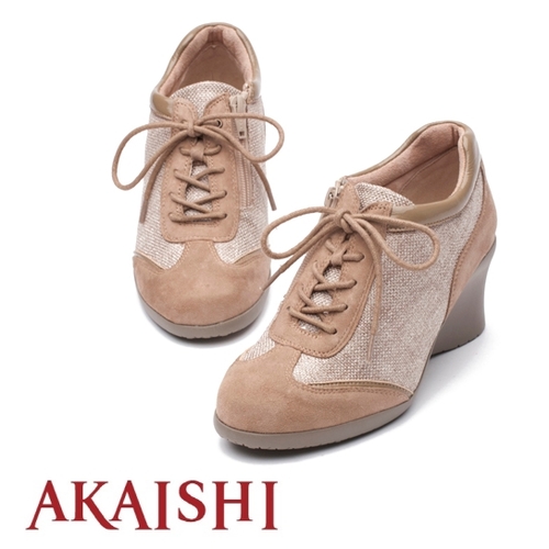 [AKAISHI] 아카이시 웨지 스니커즈 베이지,기능성신발,일본직수입(국내배송),편한신발,편안한신발,기능성구두,효도화