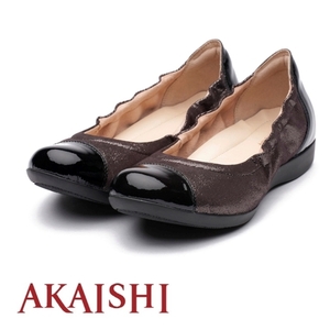 [AKAISHI] 아카이시 플레인 플랫 블랙,일본직수입(국내배송),기능성신발,편한신발,편안한신발,편한구두,기능성구두,발이편한구두,효도화